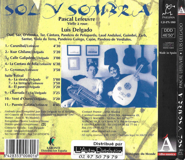 Pascal Lefeuvre, Luis Delgado : Sol Y Sombra (CD, Album)