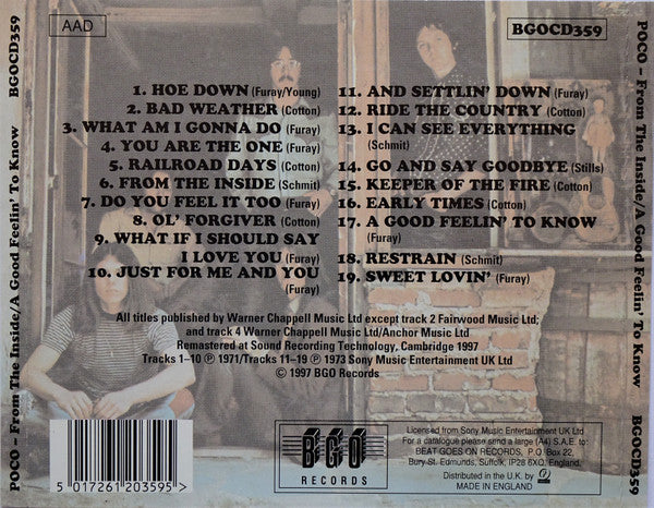 Poco (3) : From The Inside / A Good Feelin' To Know (CD, Album, Comp, RM)