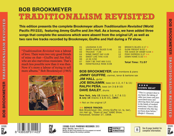 Bob Brookmeyer Quintet : Traditionalism Revisited (CD, RE, RM)