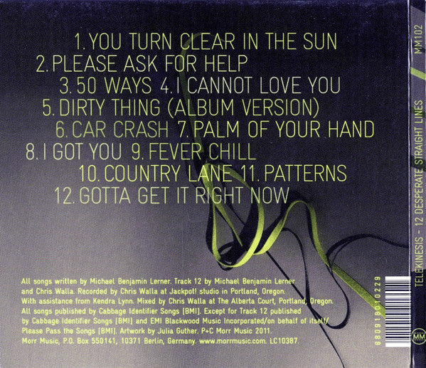 Telekinesis (2) : 12 Desperate Straight Lines (CD, Album)