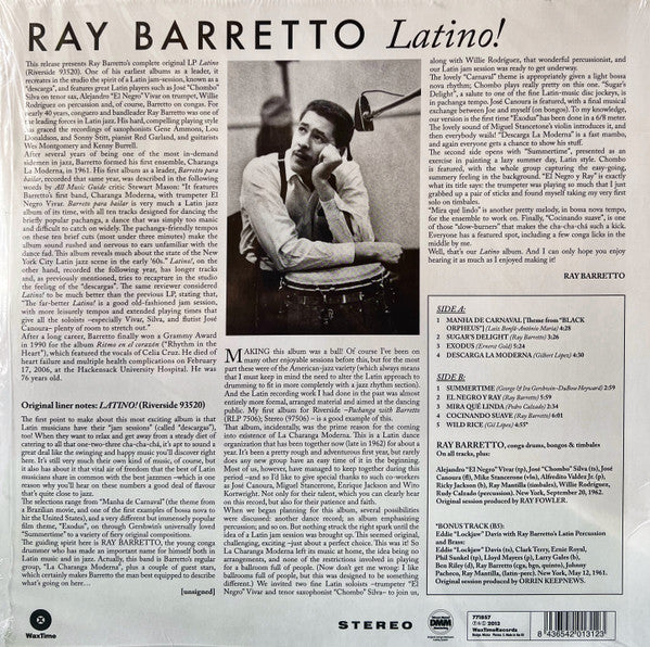 Ray Barretto Y Su Orquestra : Latino! (LP, Album, Ltd, RE, RM, 180)