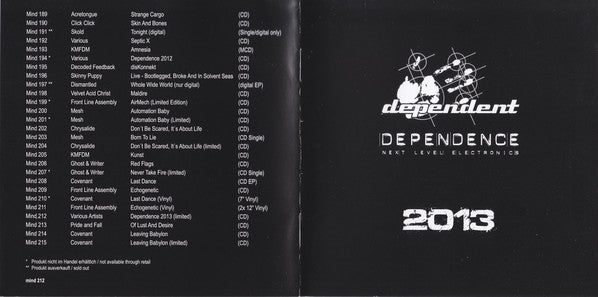 Various : Dependence - Next Level Electronics 2013 (CD, Comp, Ltd)