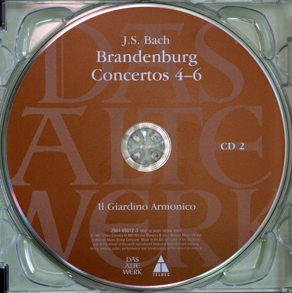 Johann Sebastian Bach, Il Giardino Armonico : Brandenburg Concertos 1 - 6 (2xCD, RE)