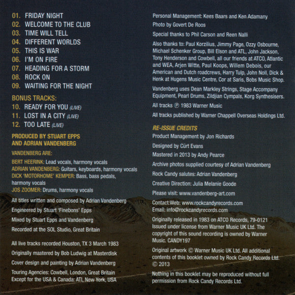 Vandenberg : Heading For A Storm (CD, Album, RE, RM)