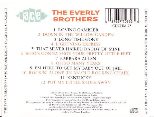 The Everly Brothers* : Songs Our Daddy Taught Us (CD, Album, RE, RM)