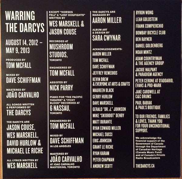 The Darcys : Warring (LP, Album, 180)