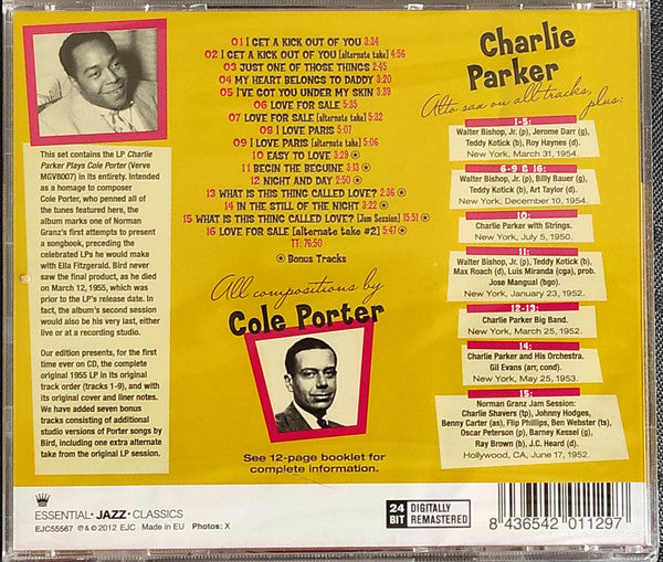 Charlie Parker : Charlie Parker Plays Cole Porter (CD, Album, Mono)