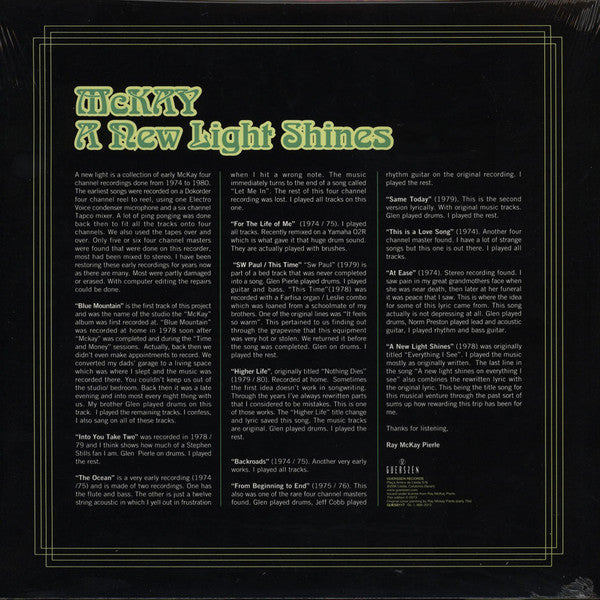 McKay (6) : A New Light Shines (LP, Comp, RM)