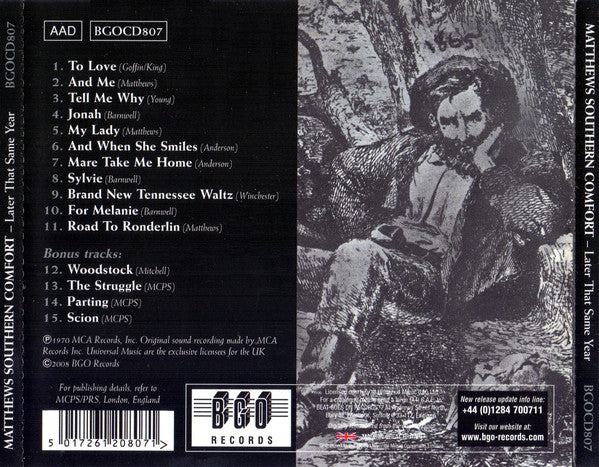 Matthews' Southern Comfort : Later That Same Year (CD, Album, RE, RM)