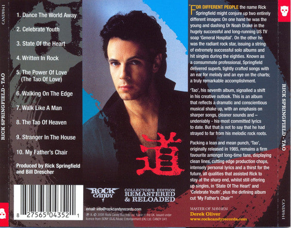 Rick Springfield : Tao (CD, Album, RE, RM)