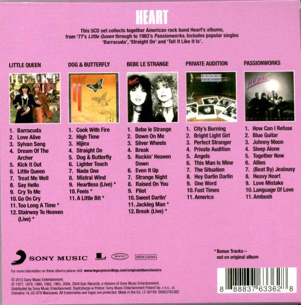Heart : Original Album Classics (CD, Album, RE, RM + CD, Album, RE, RM + CD, Album,)