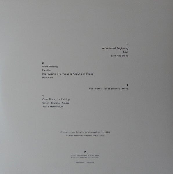 Nils Frahm : Spaces (2xLP, Album, Ltd)