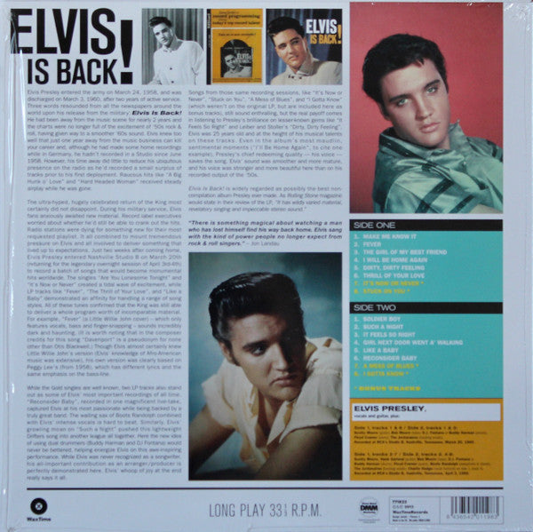 Elvis Presley : Elvis Is Back (LP, Album, RE, 180)