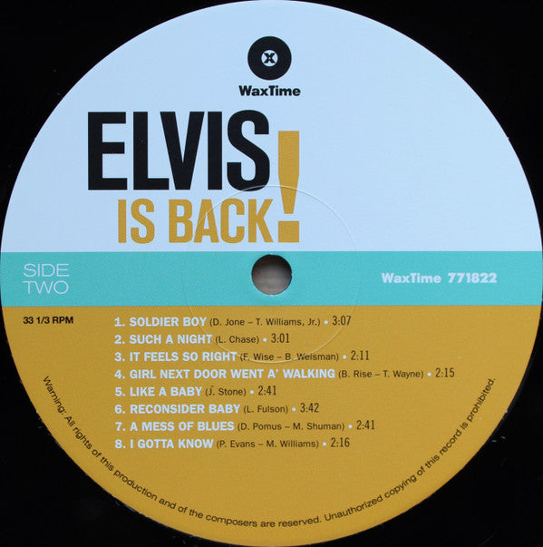 Elvis Presley : Elvis Is Back (LP, Album, RE, 180)