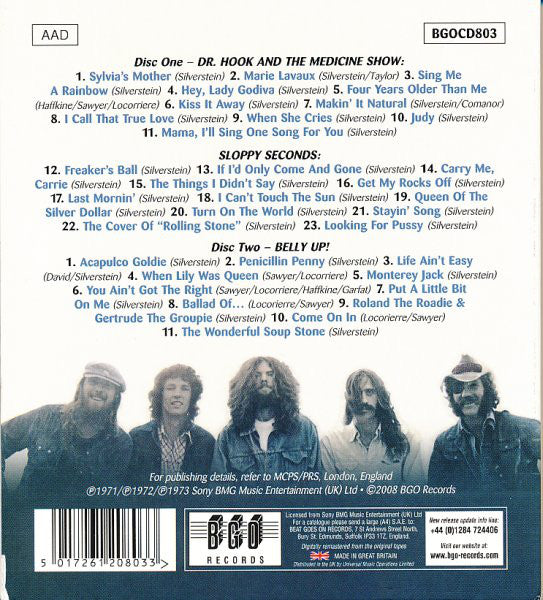 Dr. Hook & The Medicine Show : Dr Hook / Sloppy Seconds / Belly Up (2xCD, Comp, RE, RM)