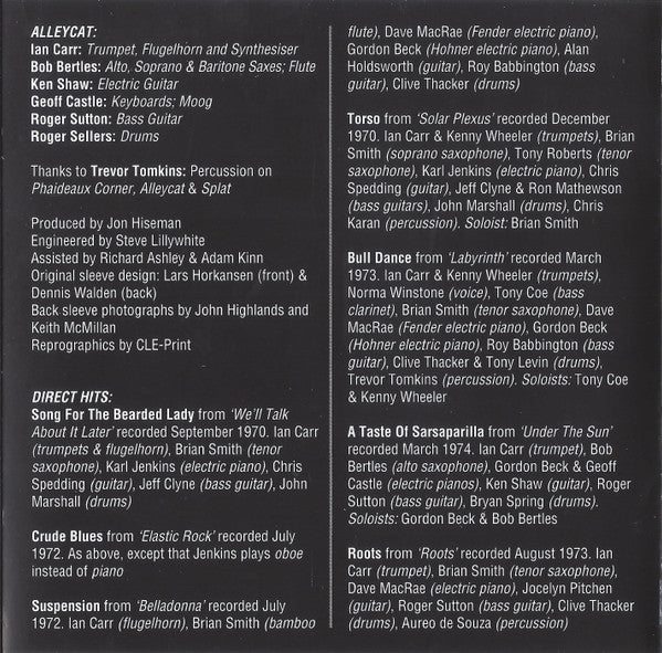 Nucleus (3) : Alleycat / Direct Hits (CD, Album, RE + CD, Comp, RE + Comp, RM)