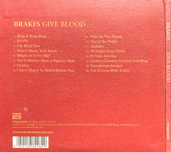 Brakes : Give Blood (CD, Album, Gat)