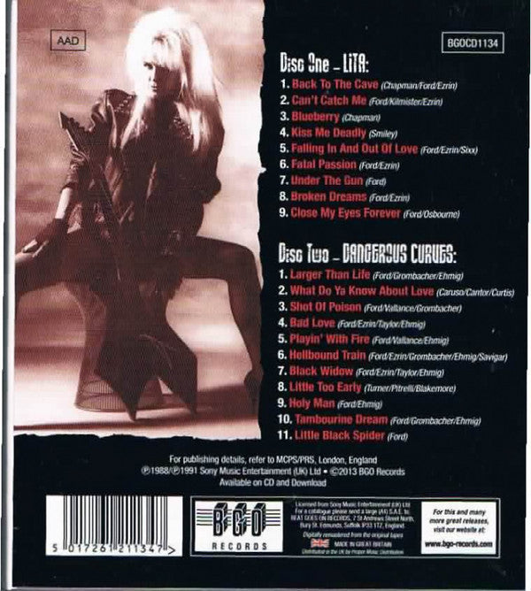 Lita Ford : Lita / Dangerous Curves (CD, Album, RE + CD, Album, RE + Comp, RM)
