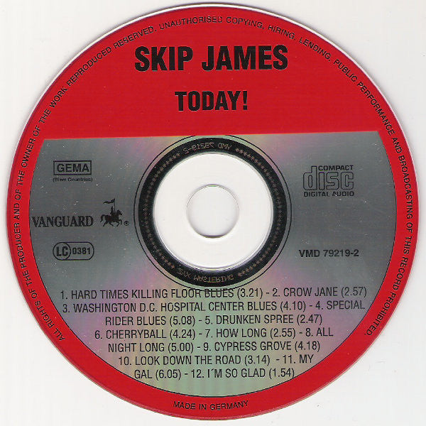 Skip James : Today! (CD, Album, RE)