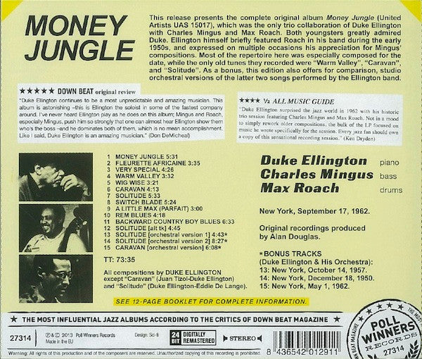 Duke Ellington • Charlie Mingus* • Max Roach : Money Jungle (CD, Album, RE)