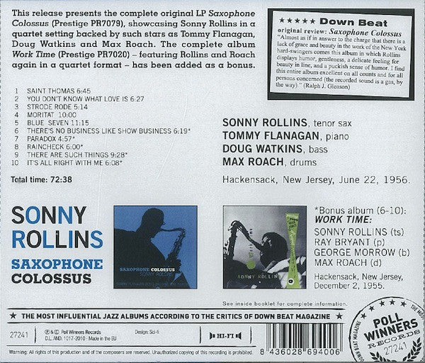 Sonny Rollins : Saxophone Colossus (CD, Comp)
