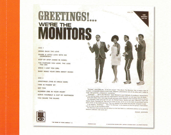 The Monitors : Say You! The Motown Anthology 1963-1968 (CD, Comp, Mono)