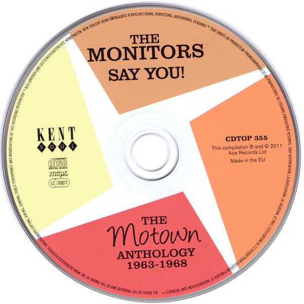 The Monitors : Say You! The Motown Anthology 1963-1968 (CD, Comp, Mono)