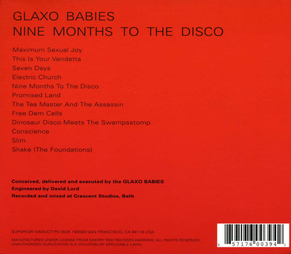 Glaxo Babies : Nine Months To The Disco (CD, Album, RE, Dig)