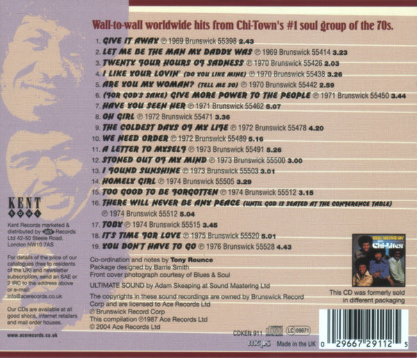 The Chi-Lites : The Best Of The Chi-Lites (CD, Comp, RE)
