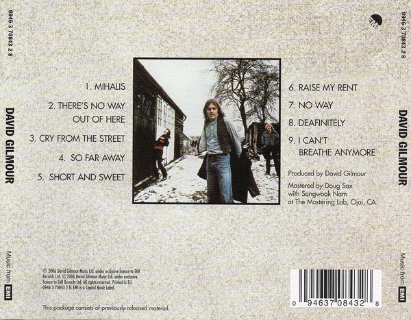David Gilmour : David Gilmour (CD, Album, RE, RM, Tak)