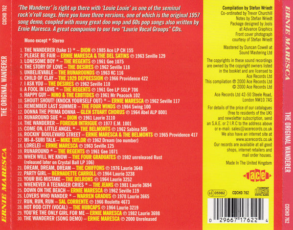 Ernie Maresca : The Original Wanderer (The Songs And Sounds Of Ernie Maresca) (CD, Comp)