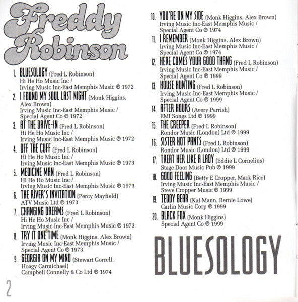 Freddie Robinson : Bluesology (CD, Comp)