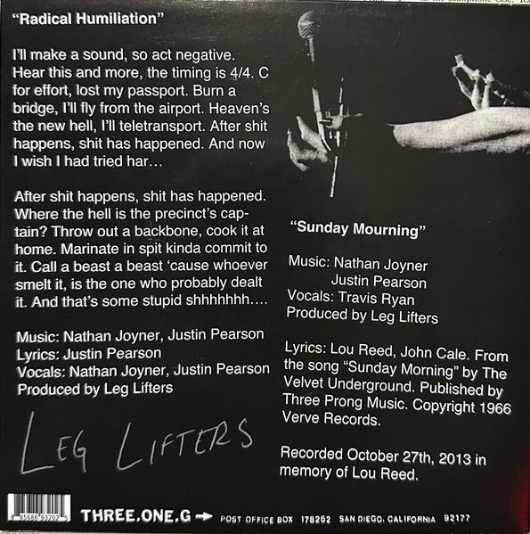 Leg Lifters : Radical Humiliation (7", Ltd, Cle)
