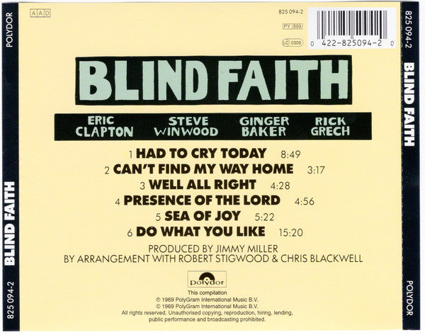 Blind Faith (2) : Blind Faith (CD, Album, RE, EDC)