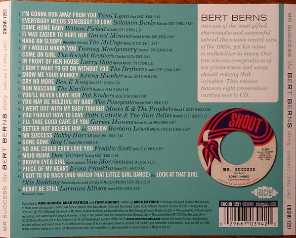 Bert Berns : The Bert Berns Story (Mr Success) (Volume 2 / 1964-1967) (CD, Comp, Mono, RM)