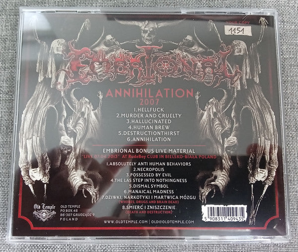 Embrional : Annihilation 2007 + Live (CD, Album, Num)