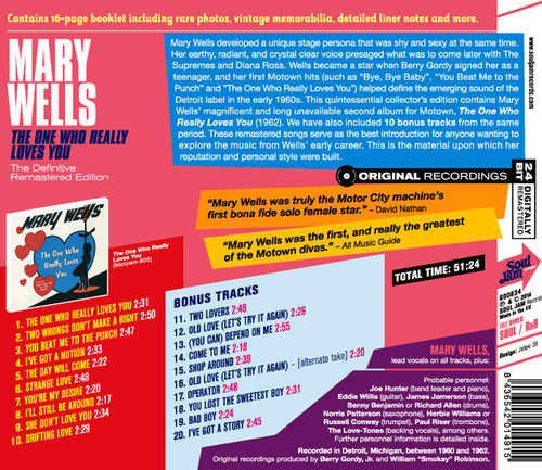 Mary Wells : The One Who Really Loves You - The Definitive Remastered Edition (CD, Album, RM)