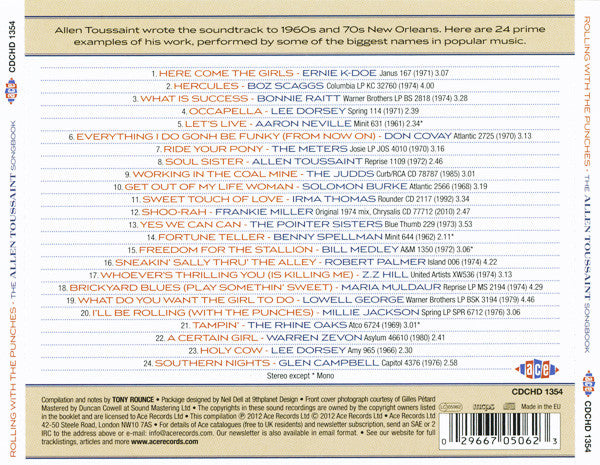 Allen Toussaint : Rolling With The Punches (The Allen Toussaint Songbook) (CD, Comp)