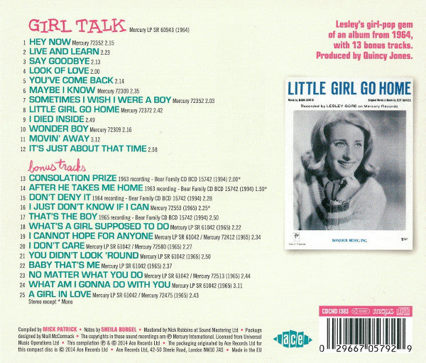 Lesley Gore : Girl Talk (CD, Album, Mono, RE)