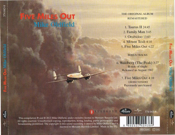 Mike Oldfield : Five Miles Out (CD, Album, RE, RM, EDC)