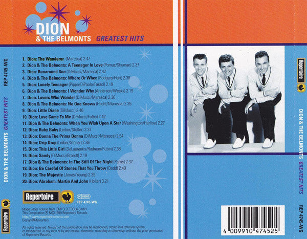 Dion & The Belmonts : Greatest Hits (CD, Comp)