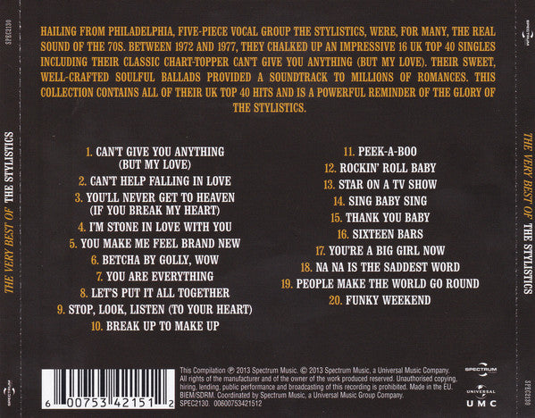 The Stylistics : The Very Best Of The Stylistics (CD, Comp)