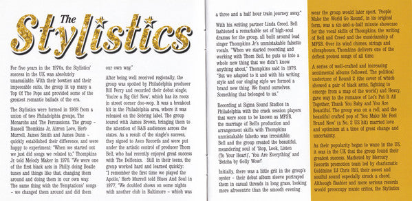 The Stylistics : The Very Best Of The Stylistics (CD, Comp)