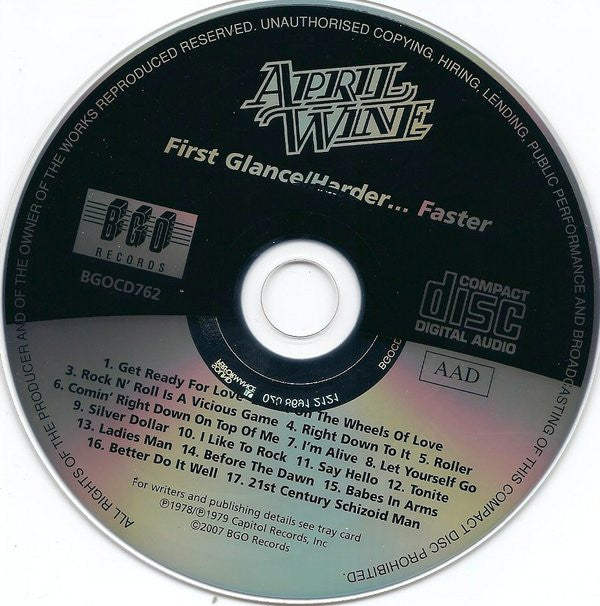 April Wine : First Glance / Harder... Faster (CD, Comp, RE, RM, Sou)