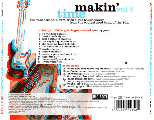 Makin' Time : Vol 2: No Lumps Of Fat Or Gristle Guaranteed Plus Demos (CD, Album)