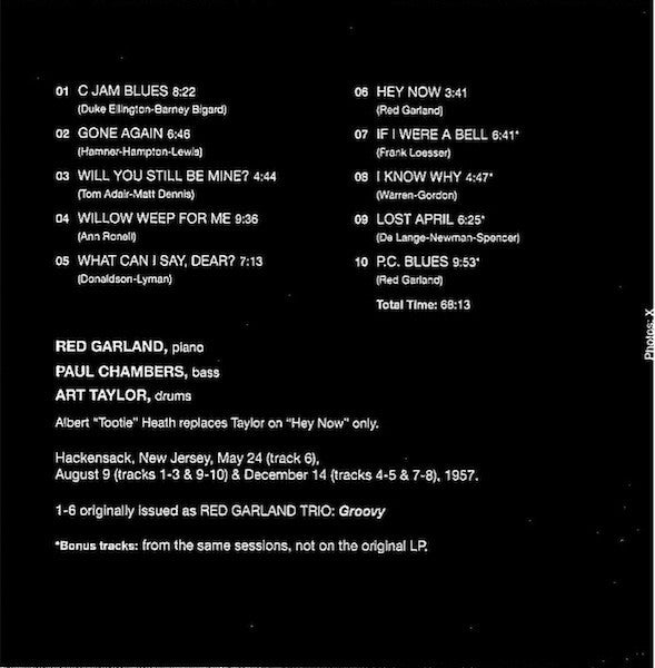 The Red Garland Trio : Groovy (CD, Album, RE, Bon)