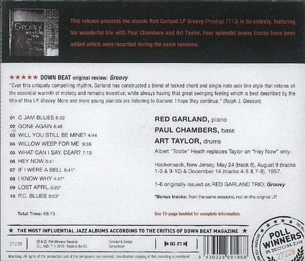 The Red Garland Trio : Groovy (CD, Album, RE, Bon)