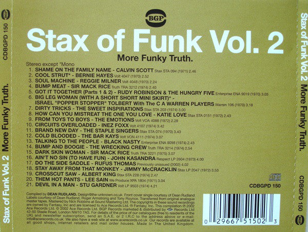 Various : Stax Of Funk Vol. 2 (More Funky Truth) (CD, Comp)