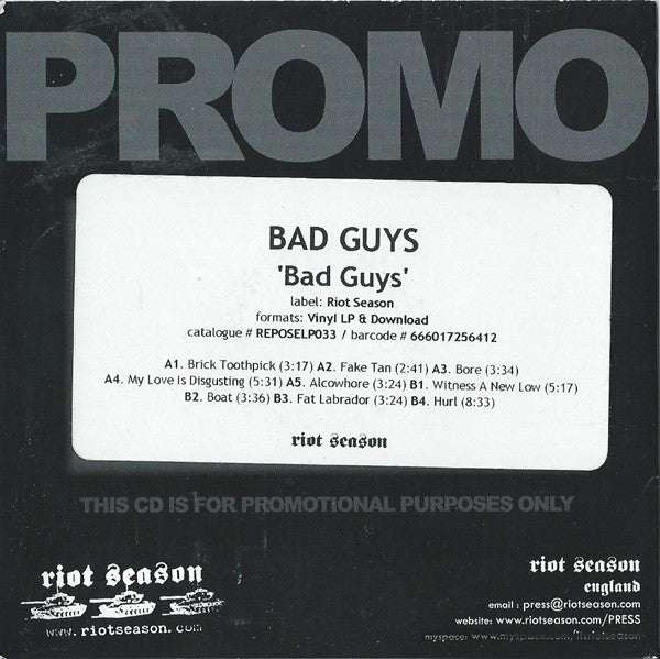 Bad Guys (2) : Bad Guys (CDr, Album, Promo)
