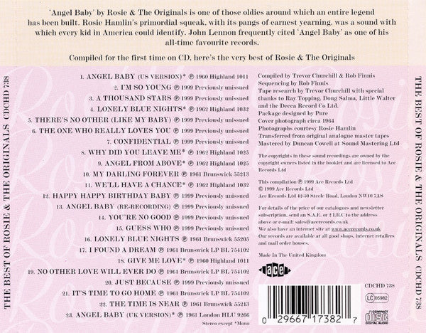 Rosie & The Originals : The Best Of Rosie & The Originals (CD, Comp)